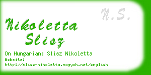 nikoletta slisz business card